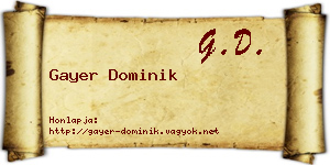 Gayer Dominik névjegykártya